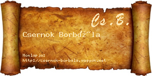 Csernok Borbála névjegykártya